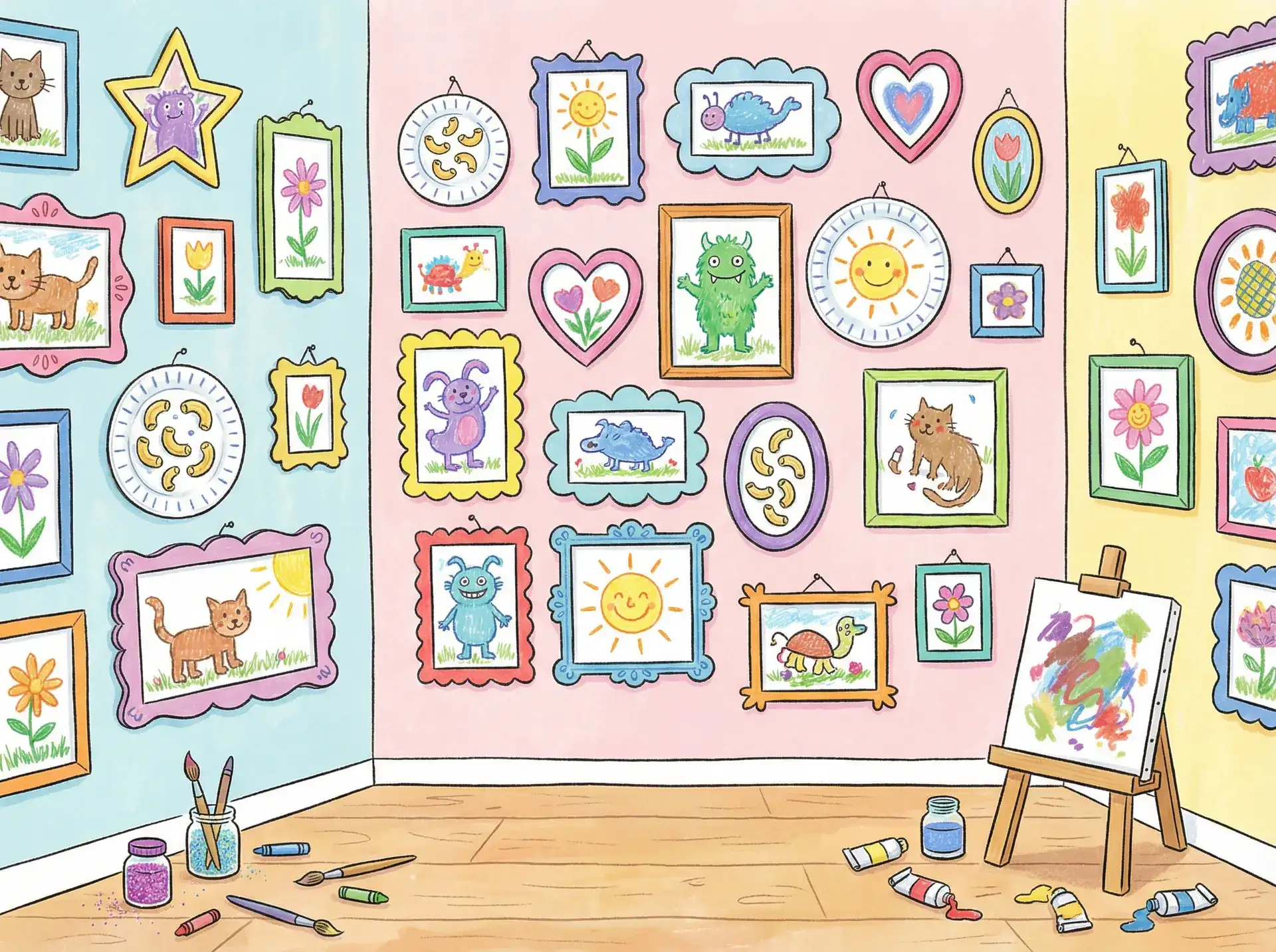 小朋友的彩色画作 - 赘婿免费 创意展示
